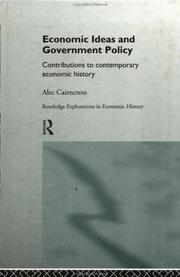 Cover of: Economic ideas and government policy | Cairncross, Alec Sir