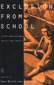 Cover of: Exclusion from school by edited by Eric Blyth and Judith Milner.