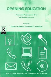 Cover of: Opening education by edited by Terry Evans and Daryl Nation.