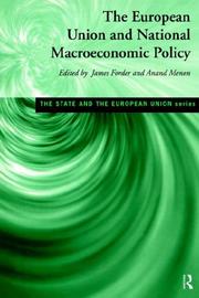 Cover of: The European Union and national macroeconomic policy