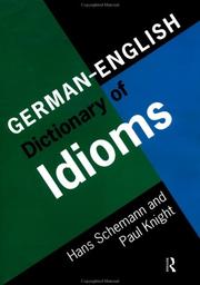 Cover of: German-English dictionary of idioms = by Hans Schemann