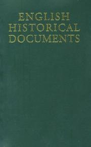 Cover of: English Historical Documents by Dorothy Whitelock