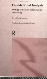 Cover of: Foundational analysis by Pertti Saariluoma