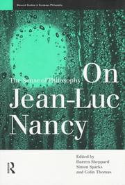 Cover of: On Jean-Luc Nancy | D. Sheppard