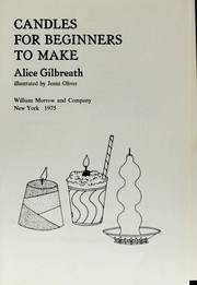 Cover of: Candles for beginners to make