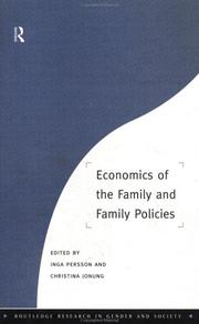 Economics of the family and family policies by Arne Ryde Symposium on "Economics of Gender and Family" (15th 1995 Rungstedgaard)