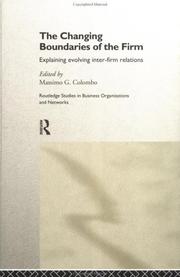 Cover of: The Changing Boundaries of the Firm: Explaining Evolving Inter-firm Relations (Routledge Studies in Business Organizations and Networks, 9)