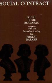 Cover of: Social Contract: Essays by Locke, Hume, and Rousseau (Galaxy Books)