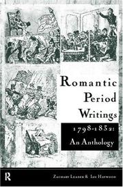 Cover of: Romantic period writings, 1798-1832 by edited by Zachary Leader and Ian Haywood.