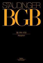 Cover of: Staudinger Bgb - §§ 1741-1772: Adoption