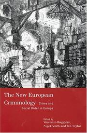 Cover of: The new European criminology by edited by Vincenzo Ruggiero, Nigel South and Ian Taylor.