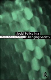Cover of: Social policy in a changing society
