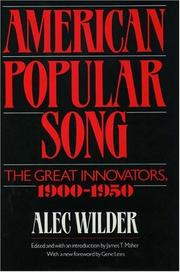 Cover of: American popular song: the great innovators, 1900-1950.