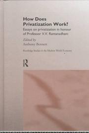 Cover of: How does privatization work?: essays on privatization in honour of Professor V.V. Ramanadham