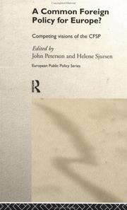 Cover of: A Common Foreign Policy for Europe? by John Peterson