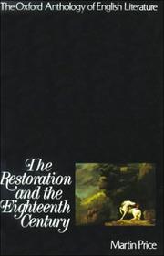 Cover of: The Oxford Anthology of English Literature : The Restoration and the Eighteenth Century (Oxford Anthology of English Literature) (Oxford Anthology of English Literature)