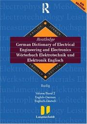 Cover of: Langenscheidt Routledge German dictionary of electrical engineering and electronics. by edited by Peter-Klaus Budig.