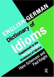 Cover of: English-German dictionary of idioms by Hans Schemann