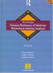 Cover of: German dictionary of medicine =: Wörterbuch Medizin Englisch