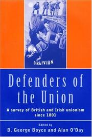 Cover of: Defenders of the Union: a survey of British and Irish unionism since 1801