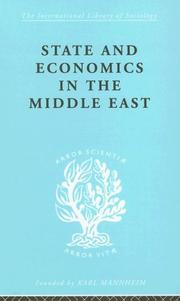 Cover of: State and Economics in the Middle East: International Library of Sociology E: The Sociology of Development (International Library of Sociology)