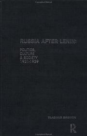 Cover of: Russia after Lenin: politics, culture and society, 1921-1929