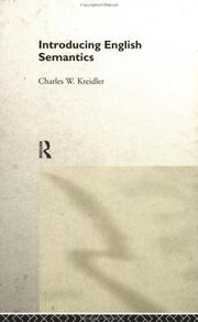 Cover of: Introducing English semantics by Charles W. Kreidler