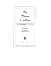 Cover of: The human condition by Hannah Arendt