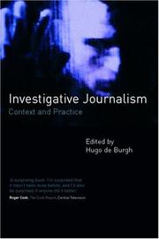 Cover of: Investigative Journalism by Hugo De Burgh