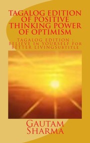 Cover of: TAGALOG Edition POSITIVE THINKING POWER of OPTIMISM