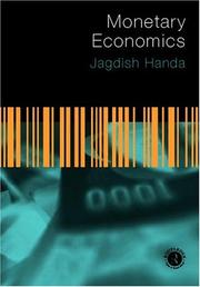 Monetary economics by Jagdish Handa