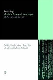 Cover of: Teaching modern foreign languages at advanced level