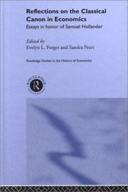 Cover of: Reflections on the Classical Cannon in Economics: Essays in Honor of Samuel Hollander (Routledge Studies in Thehistory of Economics)