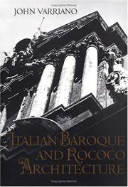 Cover of: Italian Baroque and Rococo architecture