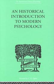 Cover of: An Historical Introduction to Modern Psychology