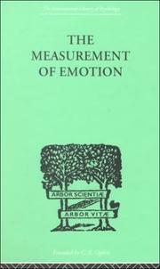 Cover of: The Measurement of Emotion by Whately Smith