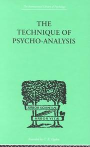 Cover of: The Technique of Psycho-Analysis