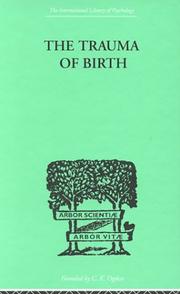 Cover of: The Trauma of Birth by Otto Rank