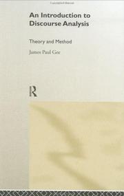 Cover of: An introduction to discourse analysis: theory and method