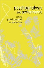 Cover of: Psychoanalysis and performance