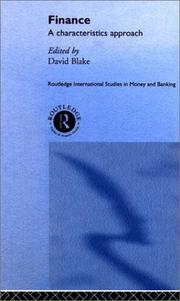 Cover of: Finance: A Characteristics Approach (Routledge International Studies in Money and Banking, Number 7)