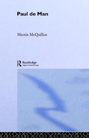 Cover of: Paul de Man by Martin McQuillan