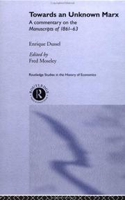 Cover of: Towards An Unknown Marx by Enrique D. Dussel