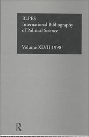 Cover of: International Bibliography of Political Science: International Bibliography of the Social Sciences 1998 (International Bibliography of Political Science (Ibss: Political Science))