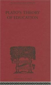 Cover of: Plato's Theory of Education (International Library of Philosophy)