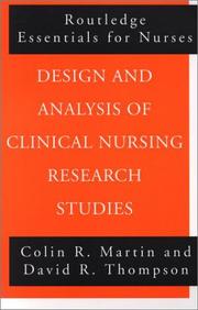 Cover of: Design and analysis of clinical nursing research studies