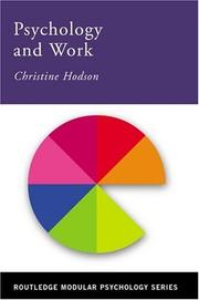 Cover of: Psychology and work by Christine Hodson
