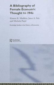 Cover of: Bibliography of female economic thought to 1940 by Kirsten Kara Madden