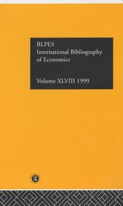 Cover of: International Bibliography of Economics: International Bibliography of the Social Sciences 1999 (International Bibliography of Economics (Ibss: Economics))
