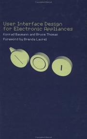 Cover of: User Interface Design of Electronic Appliances